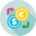 icono cambiar dinero moneda